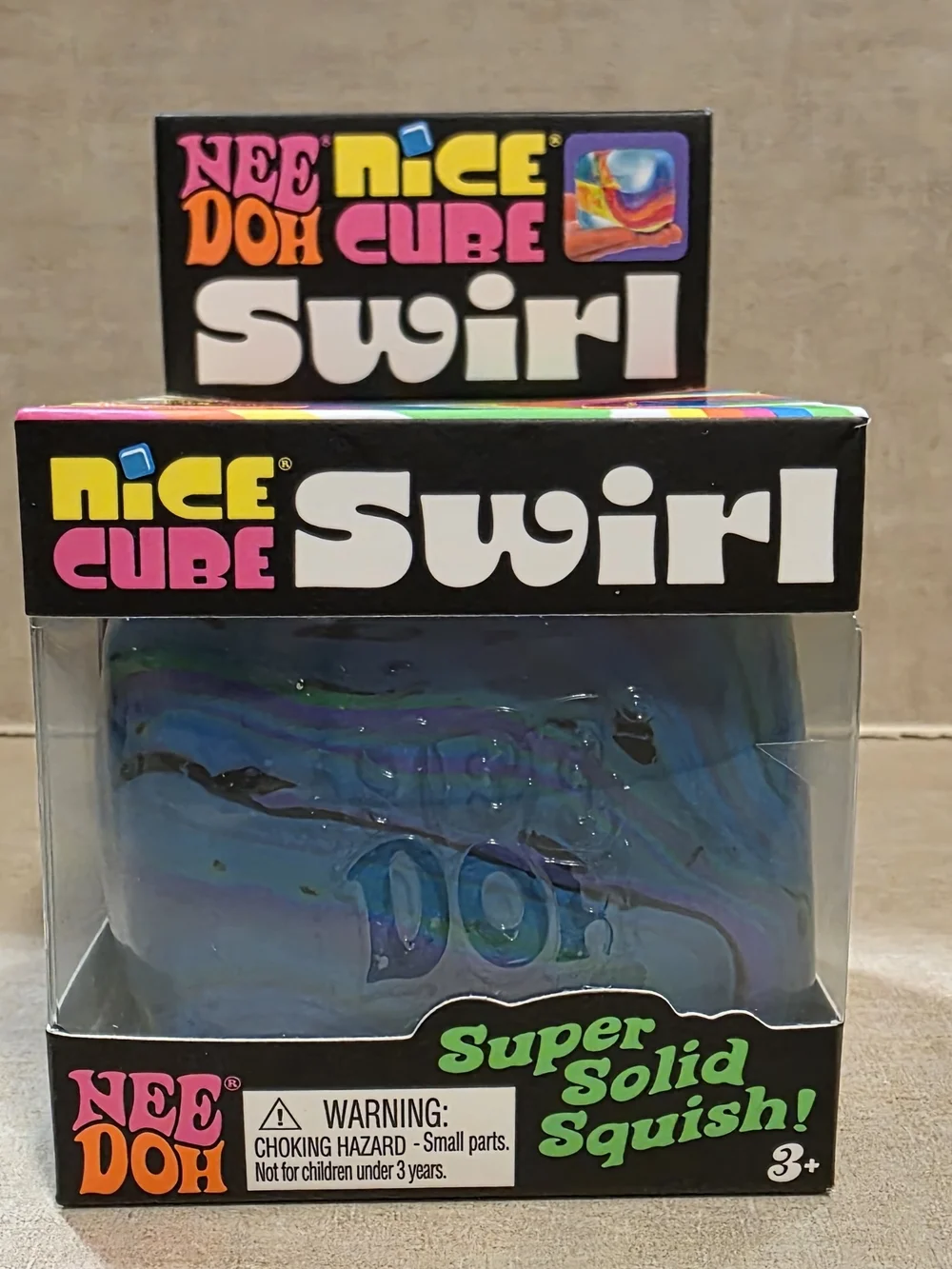 NeeDoh Nice Cube Swirl Super Solid Squish - Blue/Purple Swirl